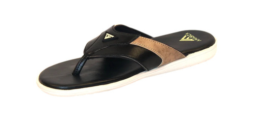 Mens Black Premium Stylish Casual Slipper - Leather Upper, PVC Outsole, Plastic Material, All Sizes | Comfortable Flip Flop, Summer Wear