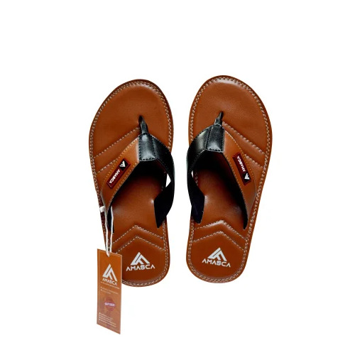 Mens Daily Wear Eva Slipper - Vegan Leather, Size 6-10 Inch, Light Brown | Comfortable, Durable, Outdoor Flip Flop