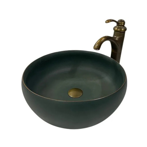 Plain Ceramic Wash Basin - Ceramic, 18 Inch Round, Table Top, Scratch Resistant | Easy To Use, Floor Mounted, One Piece