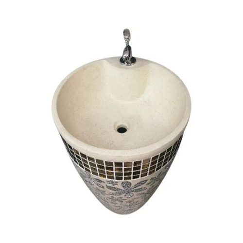 Printed Ceramic Pedestal Wash Basin