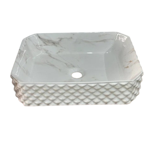 Rectangular Ceramic Wash Basin - Ceramic, White, Rectangular | One Piece, Easy to Fit, Glossy Finish