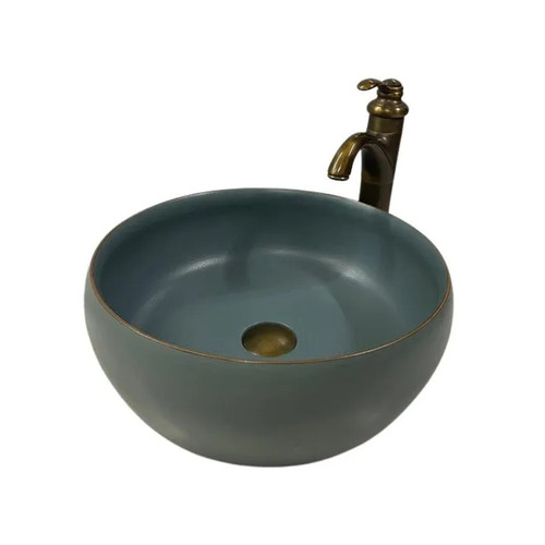 Round Ceramic Table Top Wash Basin - Ceramic, Round, Polished, Scratch Resistant, Floor Mounted | Easy To Use, One Piece, Bathroom Use