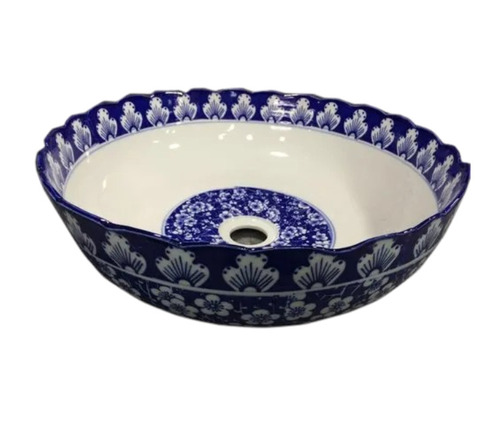 SMCB-122 Ceramic Table Top Wash Basin - Ceramic, Round, Polished Finish | Scratch Resistant, Easy to Use, One Piece