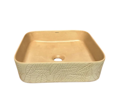 Square Ceramic Wash Basin - Ceramic, Glossy Finish, Table Top, Square Shape | Crack Proof, One Piece, No Tap Hole