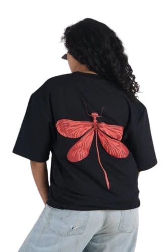Women Half Sleeve T Shirt - Cotton, Various Sizes, Black | O-Neck, Printed, Quick Dry, Comfortable Fit