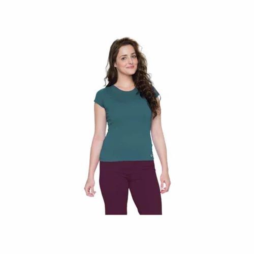 Women Plain T Shirt - Cotton, Various Sizes, Peacock Green | Lightweight, Soft, Breathable, Quick Dry, Comfortable Fit