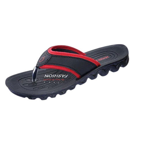 Designer Men Slipper - Canvas Polymer, Size 6-9 Inch, Black | Comfortable Flip Flop, Outdoor Casual