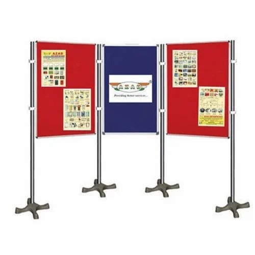 Exhibition Display Board - Aluminum Frame, Mild Steel Stand, 2.5-3 Ft Width, 4-5 Ft Height, 50-75 mm Thickness, Red Blue