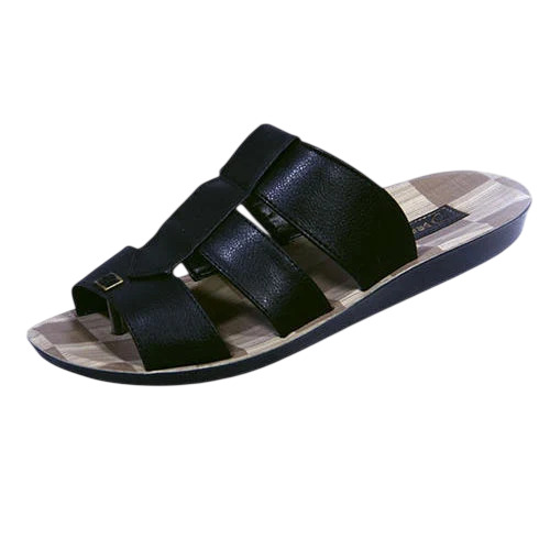 Fancy Men Slipper - Leather, Size 5-9 Inch, Brown & Black | Comfortable Flip Flop, Summer Casual