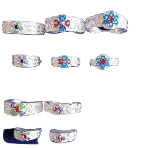 Fancy Polished Toe Rings - Color: Silver