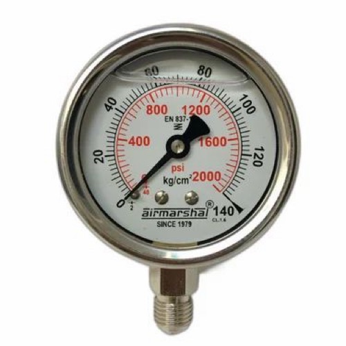 Filled Glycerin Pressure Gauge - Standard Size Various Colors | Analog Display Tested Quality