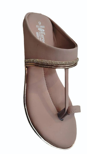 Flat Heel Designer Ladies Slipper - Rexine Upper, TPR Outsole, Sizes 3-9, Multi Color, Slip-On Style