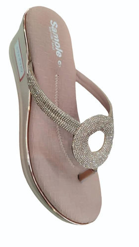 Party Wear Ladies Sandal - Synthetic Leather, Size 7, Multi Color | Flat Heel, EVA Outsole, Slip-On