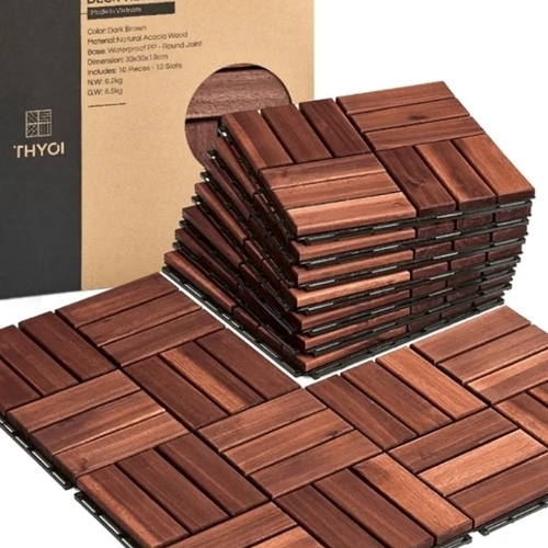 Wood Interlocking Deck Tiles