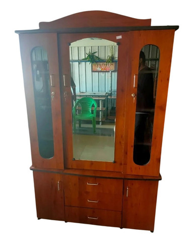 6 Feet Engineered Wood Dressing Table - Brown Free Standing 3 Drawers Mirror Included | Durable Laminated Easy to Clean