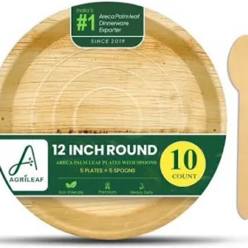 Areca Palm Leaf Plate - Areca Palm Leaf, Various Sizes, Brown | Lightweight, Customizable, Event and Party Supply