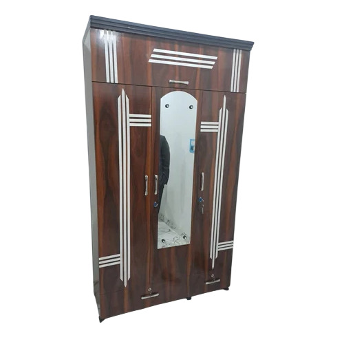 Brown 3 Door Wooden Wardrobe