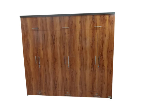 Brown Laminated Wooden Wardrobe - Engineered Wood, 6 Feet, Brown, Laminated Finish | Durable, Easy to Clean, Eco-Friendly, Hinged Door
