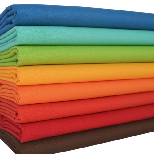 Cambric Cotton Fabric - 50% Cotton & Silk Blend, 39 Inch, Multi Color | Washable, Plain Texture, Machine Wash