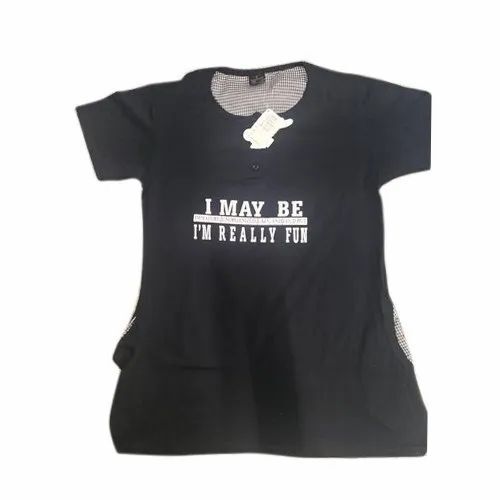 Casual Cotton Long Tops - Printed, Half Sleeves, Regular Fit | Lightweight, Soft, Breathable, Quick Dry, Comfortable Fit