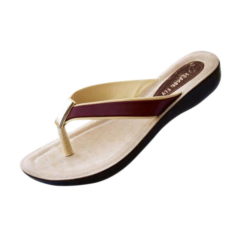 Fancy Ladies Slipper - PVC Canvas, Size 3-7 Inch, Brown | Comfortable Slip-On, Women, Summer