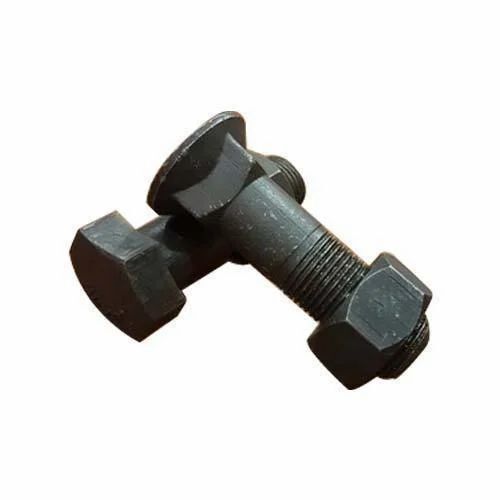 JCB Tooth Bolt - Tempered Steel, Black, Round Head | Powder Coated, Durable, Fine Finished