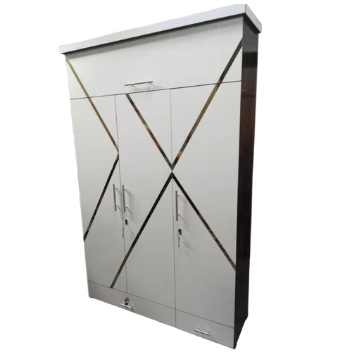 White Laminated Wooden Wardrobe - Engineered Wood, 6 Feet, White, Laminated Finish | Durable, Eco-Friendly, Easy to Clean, Hinged Door