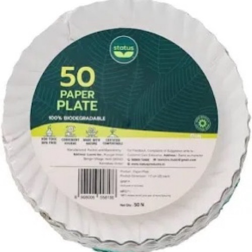 White Paper Plate - Paper, Various Sizes, White | Lightweight, Disposable, Food Serving
