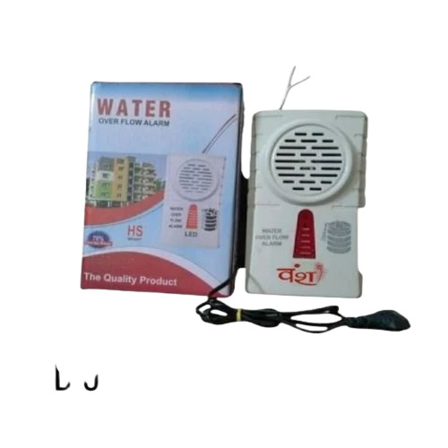5 Inch ABS Water Alarm - Plastic, White, 220V, 50Hz | Electric Power Supply, Red Alarm Light