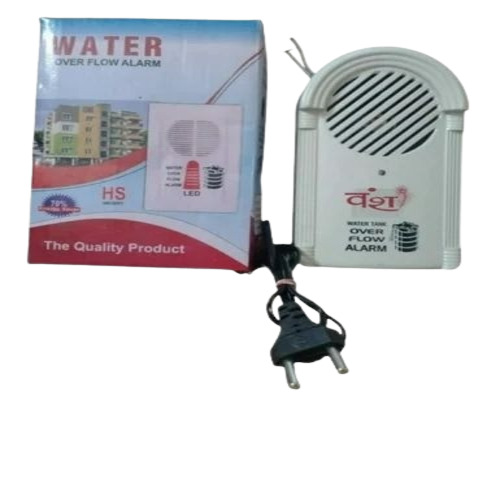 60hz Plastic Water Alarm - Plastic, White, 60 Hertz, 220 Volt | Electric Power Supply, Red Alarm Light