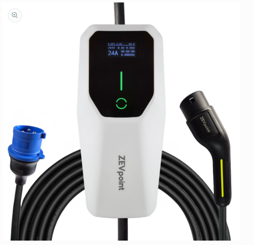 7.2 kW Zevpoint Dash Smart Portable EV Charger - 12V DC, 50Hz | Fast Charging, App Connectivity, Weather Resistant