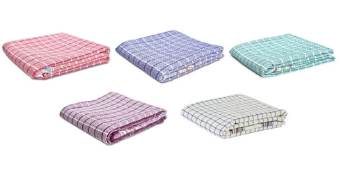 Cotton Handloom Bankura Gamcha - 100% Cotton, 70x30 & 88x32 Inch, Multicolor | Eco-Friendly, Soft, Checkered Bath Towel