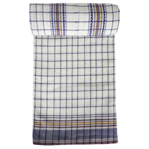 Handloom Cotton Bankura Gamcha - 70x30 & 88x32 Inch, White | Checkered Pattern, Soft, Eco-Friendly Bath Towel