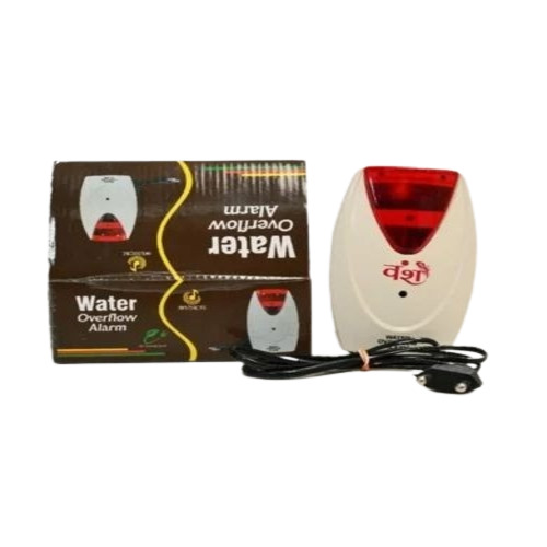 Home Water Tank Overflow Alarm - Plastic, White, 220V Electric | Red Alarm Light, 50Hz Frequency