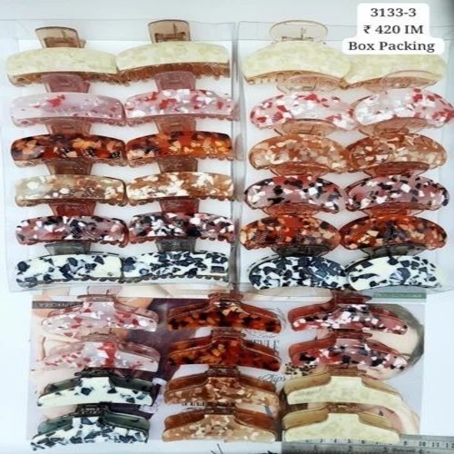 Korean Hair Clutcher - Plastic Medium Red, 12 Pieces | Multicolor, Good Quality, For Baby Girls