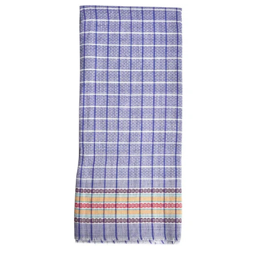 Large Cotton Handloom Gamcha - 70x30 & 88x32 Inch, Blue | Soft, Checkered, Eco-Friendly Bath Towel