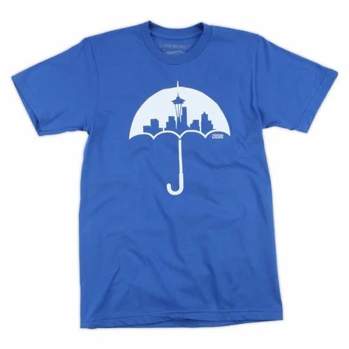 Men Blue T Shirt - Lightweight Soft Cotton Blend, Regular Fit, Half Sleeves, Printed Pattern | Quick Dry, Comfortable Fit, Elegant Design