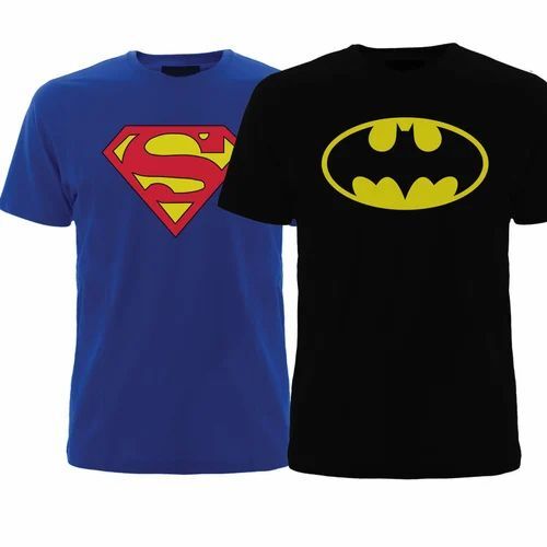 Mens Half Sleeves Printed T Shirt - Cotton, Various Sizes, Blue and Black | Elegant Design, Quick Dry, Comfortable Fit