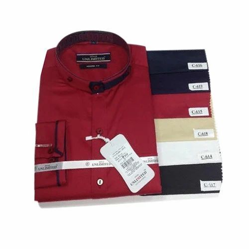 Mens Maroon Plain Shirt - Cotton, Various Sizes, Maroon | Breathable, Quick Dry, Anti UV, Comfortable Fit