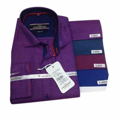 Mens Purple Shirt - Cotton, Regular Fit, Full Sleeves, Breathable, Anti Wrinkle, Quick Dry