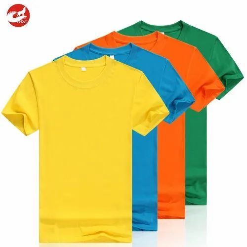 Multicolor Men Plain T Shirt - Soft Lightweight Cotton, Regular Fit, Half Sleeve | Elegant Design, Quick Dry, Comfortable Fit
