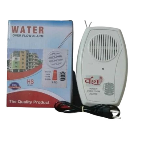 Plastic Water Alarm - Plastic, White, 220V Electric | Red Alarm Light, 50Hz Frequency, Automatic Overflow Detection
