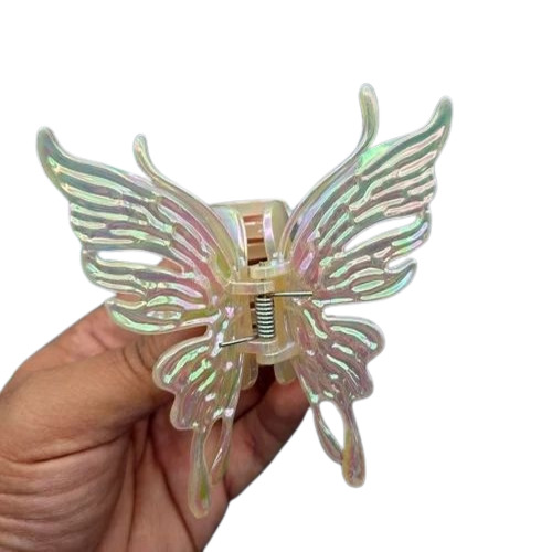 Rainbow Butterfly Hair Clutcher - Plastic, Large, Multicolor | Good Quality, Custom Size