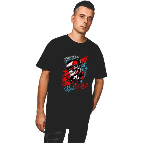 Round Neck Printed Men Cotton T-Shirts