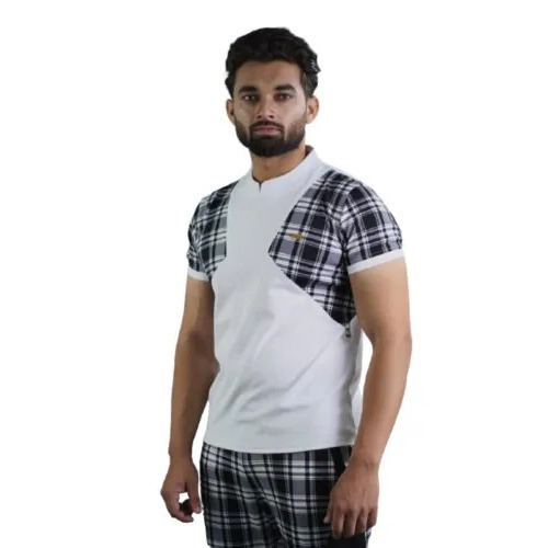 Short Sleeves Mens Round Neck 4 Way Lycra T-shirt - Soft Lycra, Multicolor, Sizes L To Xxl, Comfortable Fit