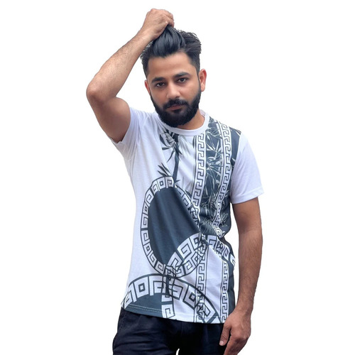 Sublimation Printed T Shirt - Cotton Blend Sizes S to XXL White | No Fade Color Soft Breathable Casual Short Sleeves