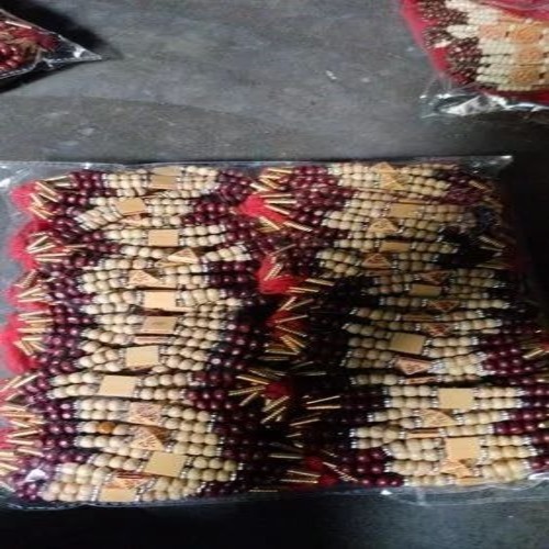Woodan Fancy Rakhi - Wood, Customize Size, Multicolor | Knote Lock System, Handmade Beaded Design