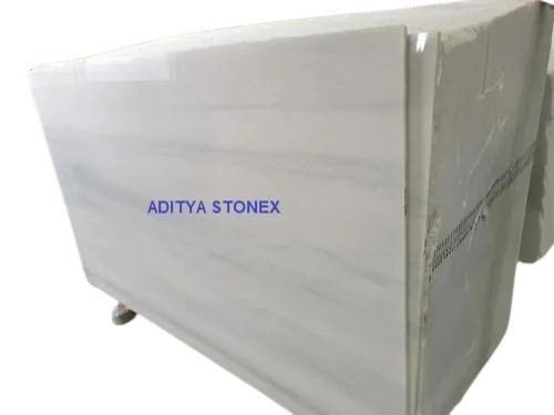 16 Mm White Marble Slabs - Polished Finish, White Color, For Countertops Walls Flooring