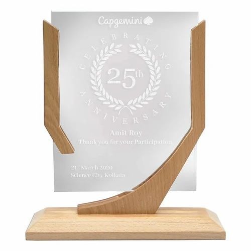 Acrylic Memento Trophy - Acrylic, 5-10 Inch, White, Transparent, Black, Golden, Green, Red | Pack, Business Gift, Customized Engraved Any Shape