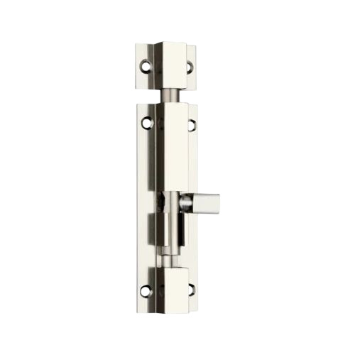 Aluminium Square Tower Bolt - 4 Inch, 10 mm Rod Thickness, Silver | Anti Corrosion, Polished Finish, Screw In Mounting